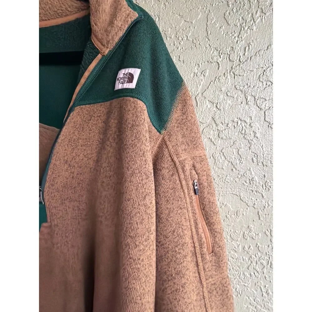 The North Face Men's TKA Glacier 1/4 Zip Fleece Jacket Large Khaki Night Green